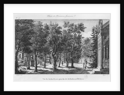 Musee des Monuments Francais, Paris, view of the Jardin Elysee from the tomb of Heloise and Abelard by Alexandre Marie Lenoir