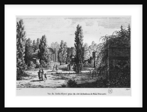 Musee des Monuments Francais, Paris, view of the Jardin Elysee from the tomb of Rene Descartes by Alexandre Marie Lenoir