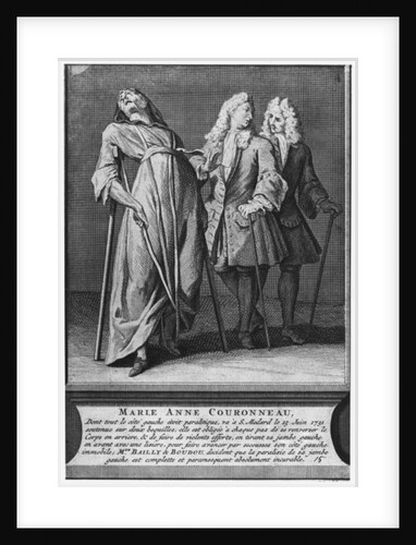 Miraculous healing of a paralytic, Marie-Anne Couronneau, on the tomb of Deacon Francois de Paris at the parish cemetery Saint-Medard in Paris, 13th June 1731 by French School