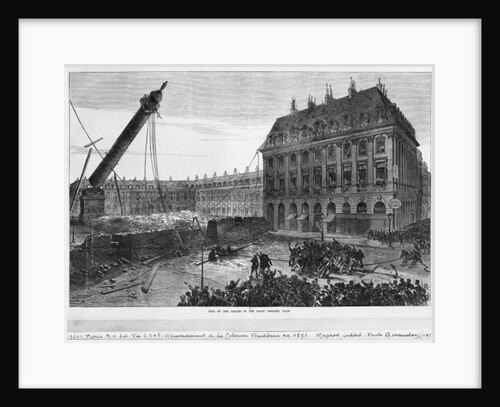 Fall of the column in the Place Vendome, Paris, 1871 by French School
