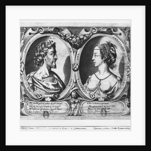 Pierre de Ronsard, aged 27 and Cassandre Salviati by Claude Mellan