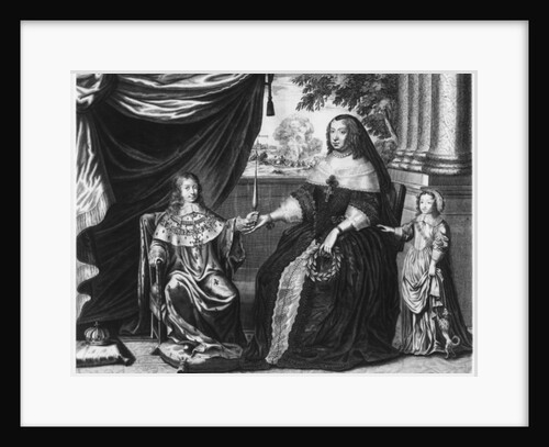 Anne of Austria, Queen of France and Navarre, and her sons, Dauphin Louis of France, future Louis XIV, and Philippe I, Duke of Orleans, 1643 by French School