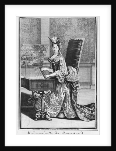 Mademoiselle de Mennetoud playing the harpsichord by Nicolas Bonnart