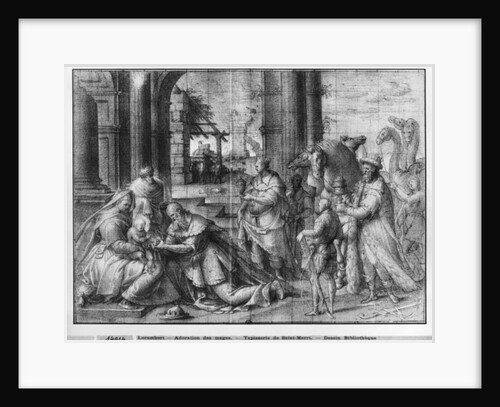 Life of Christ, Adoration of the Magi, preparatory study of tapestry cartoon for the Church Saint-Merri in Paris, c.1585-90 by Henri Lerambert