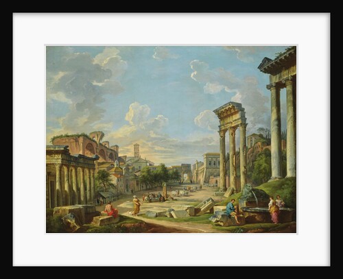 View of Campo Vaccino in Rome, 1740 by Giovanni Paolo Pannini or Panini