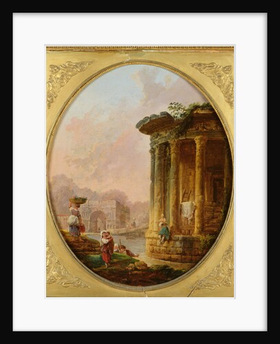 Temple of Vesta and the Arch of Janus Quadrifons by Hubert Robert