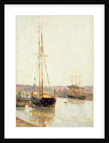 Boats on a canal by Stanislas Victor Edouard Lepine