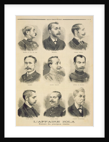 The Zola Affair: the main witnesses by French School