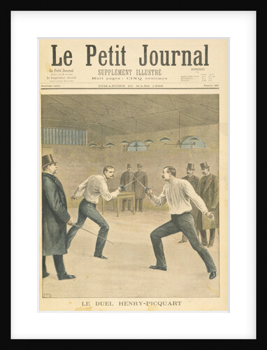 Title page depicting the Henry-Picquart duel, opposing officers during the Dreyfus affair by Henri Meyer