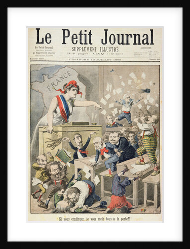 Title page depicting a ruckus in the House of Deputies by Henri Meyer