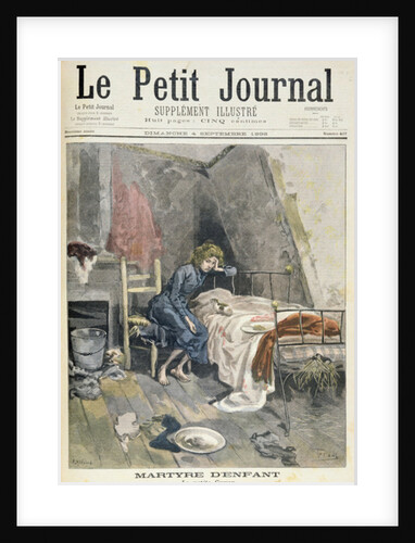 Title page depicting the martyrdom of children, the little Guyon by F.L. & Tofani Oswaldo Meaulle