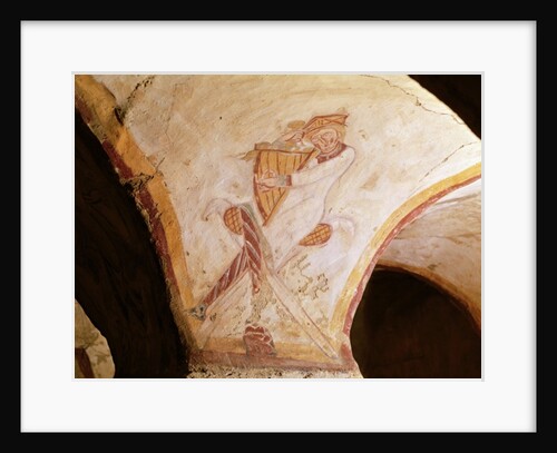 David playing on the harp by French School