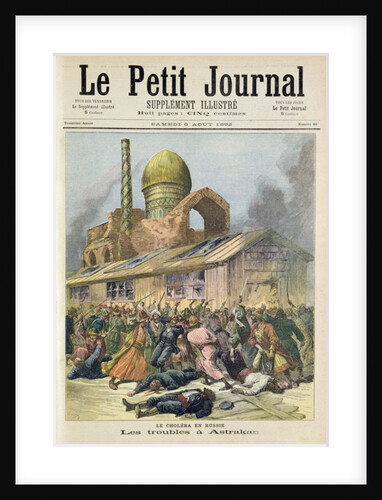 Title page depicting the troubles in Astrakhan during the time of cholera in Russia by Henri Meyer