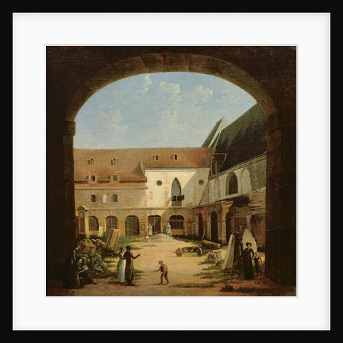 The convent courtyard of Petits-Augustins in Paris, c.1818 by Etienne Bouhot