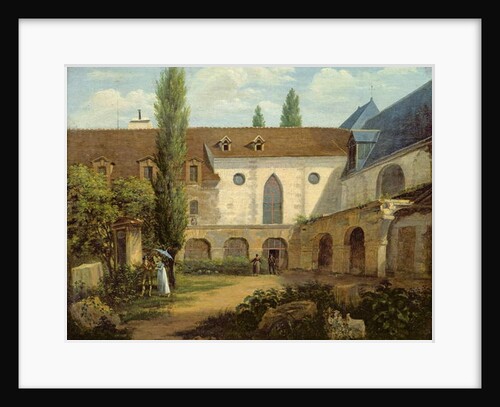 The convent courtyard of Petits-Augustins a Paris, c.1818 by Etienne Bouhot