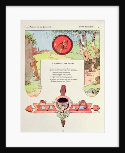 The fox and the grapes by Benjamin (after) Rabier