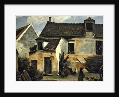Courtyard of a bakery near Paris, or Courtyard of a House near Paris, c.1865-70 by Jean Baptiste Camille Corot