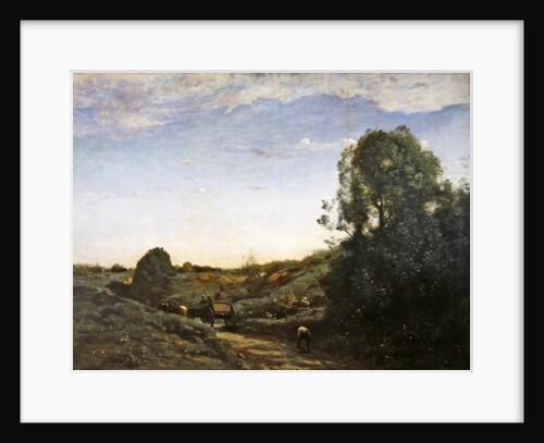 La Charette, memory of Marcoussis by Jean Baptiste Camille Corot