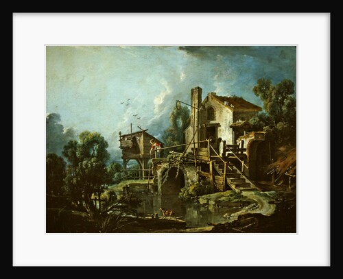 The Quiquengrogne windmill at Charenton, or the Charenton Windmill, c.1750-60 by Francois Boucher
