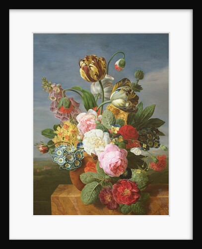 Bouquet of flowers in a vase by Jan Frans van Dael
