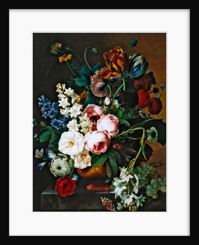 Bouquet of flowers on a marble table by Christiaan van Pol