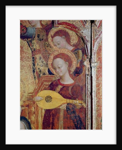Detail of angel musicians from a painting of the Virgin and Child surrounded by six angels, 1437-44 by Sassetta