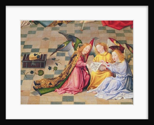 Angel musicians from the right panel of the altarpiece of the Seven Joys of the Virgin, c.1480 by Master of the Holy Family