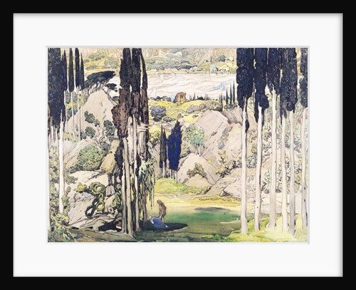 Stage set design for Act I of 'Daphnis and Chloe' by Maurice Ravel 1912 by Leon Bakst