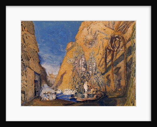 Stage set for the 'Dieu Bleu', by Reynaldo Hahn 1911 by Leon Bakst