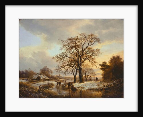 Skaters on a Canal by Barend Cornelis Koekkoek