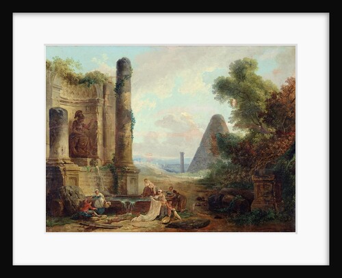 Fountain of Minerva, Rome, 1772 by Hubert Robert