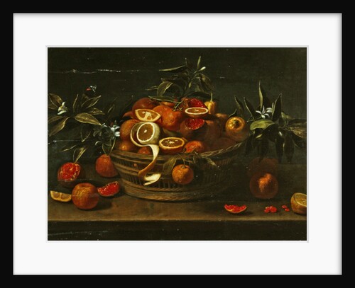 Still life with lemon, orange and pomegranate by French School