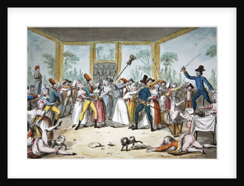 Riotous scene in a tavern during the period of the French Revolution, c.1789 by Etienne Bericourt
