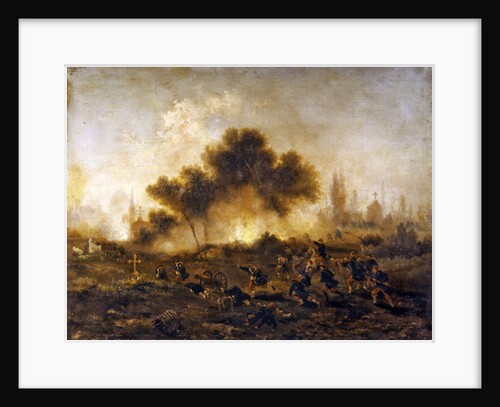 Paris Commune: assault on a cemetery by regular troops and capture of the barricades in May 1871, 1871 by Gustave Clarence Rodolphe Boulanger