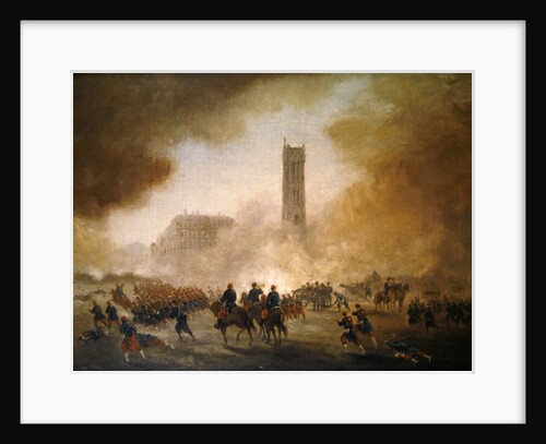 Paris Commune: fighting in front of the Tour Saint-Jacques, 1871 by Gustave Clarence Rodolphe Boulanger
