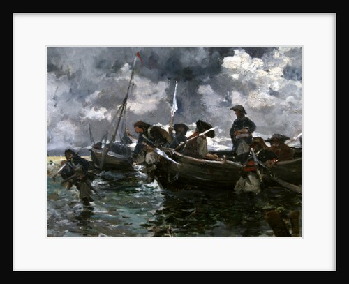 War scene at sea by Paul Emile Boutigny