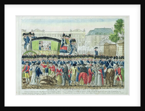 Return of the French Royal Family to Paris on the 25th June 1791 by French School