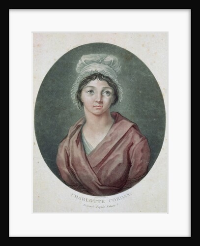 Portrait of Charlotte Corday after 1793 by French School