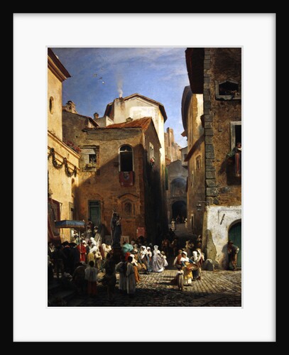 Festival of Our Lady at Gennazzano, Roman Campagna, Italy, 1865 by Oswald Achenbach