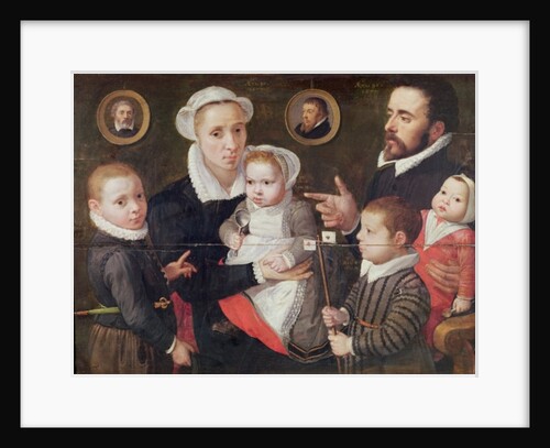 Portrait of a family: parents with their children and ancestors, 1577 by Frans Menton d'Alkmaar