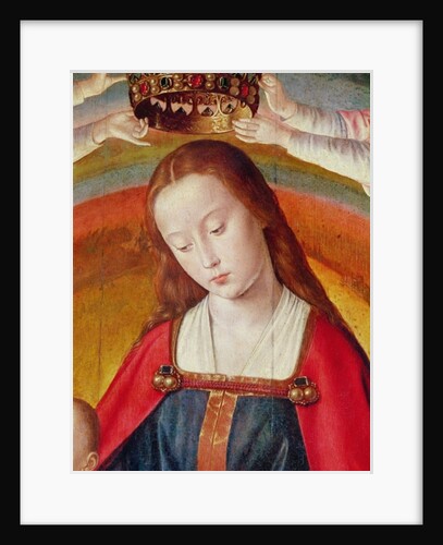 The Virgin Mary with her Crown, detail of the Coronation of the Virgin, centre panel from the Bourbon Altarpiece, c.1498 by (fl.c.1483-c.1529) Master of Moulins