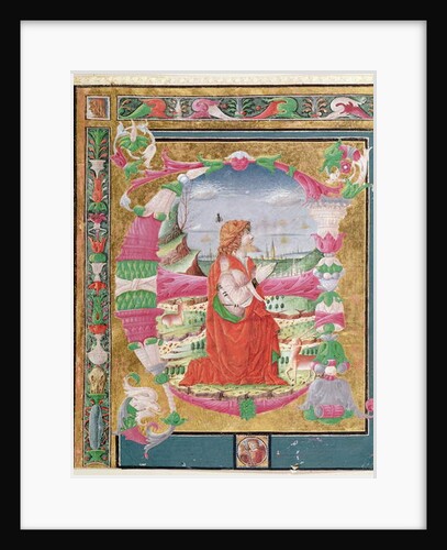 Historiated initial letter 'E' with a kneeling figure of King David, 1482-83 by Giovanni & Cicognara Antonio (attr.to) Gadio