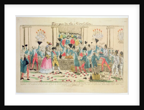 Banquet given on 1 October 1789 at the Versailles Opera House by the King's bodyguards to welcome the arrival of the Flanders Regiment by French School