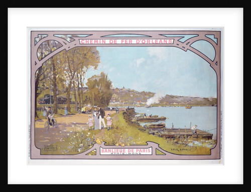 Poster advertising the attractions of a visit to the Parisian suburb of Athis-Mons with the 'Chemins de Fer d'Orleans', 1910-14 by Luigi Loir