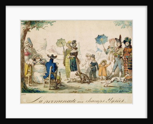 A Walk in the Champ Elysees, 1811 by French School