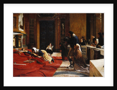 Creeping to the Cross on Good Friday at the church of San Carlo ai Catinari, Rome, 1884 by Remy Cogghe