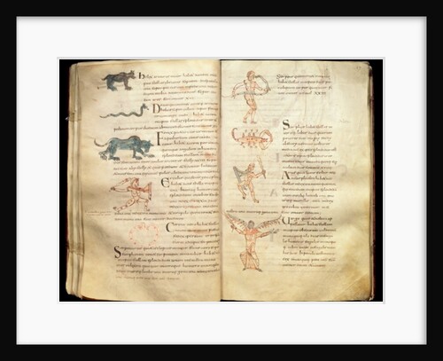 Ms 422 Fol.26v & 27r Path of the moon across the constellations by French School