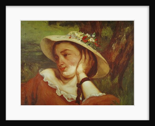 Woman in a Straw Hat with Flowers, c.1857 by Gustave Courbet