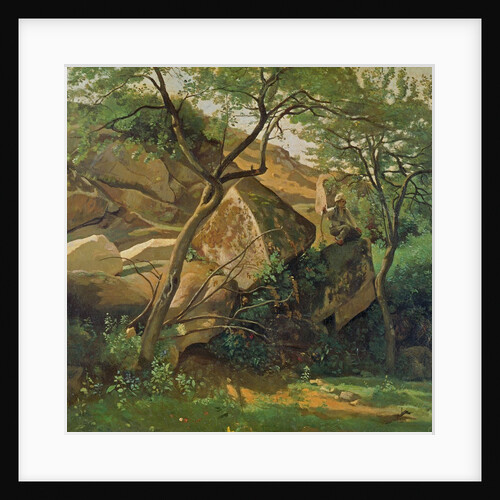 Rocks at Fontainebleau, 1842 by Jean Baptiste Camille Corot
