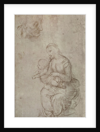 Madonna and child and head of an old man by Raphael (1483-1520)